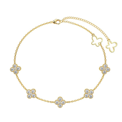 [OAK JURI]Four-Leaf Clover Hollow Butterfly Bracelet