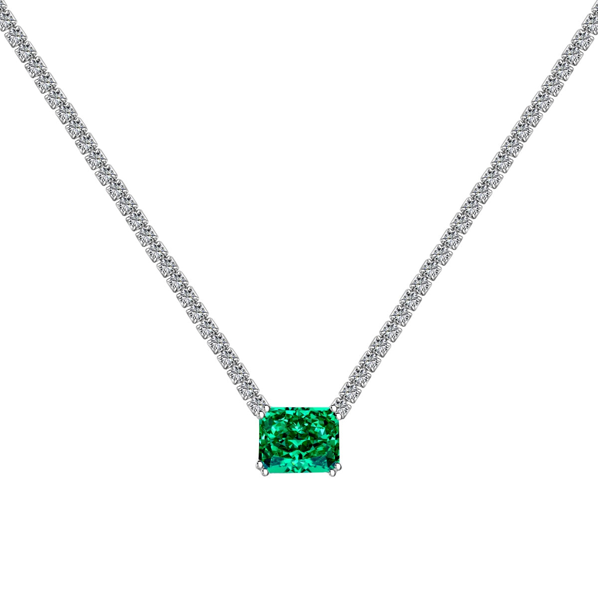 [OAK JURI]4.0 Carat Elegant Radiant Cut Necklace