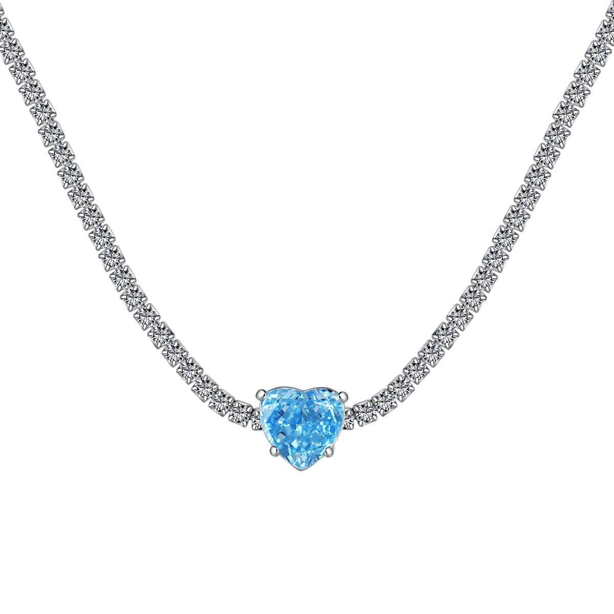 [OAK JURI]2.0 Carat Sparkling Tennis Heart Cut Necklace