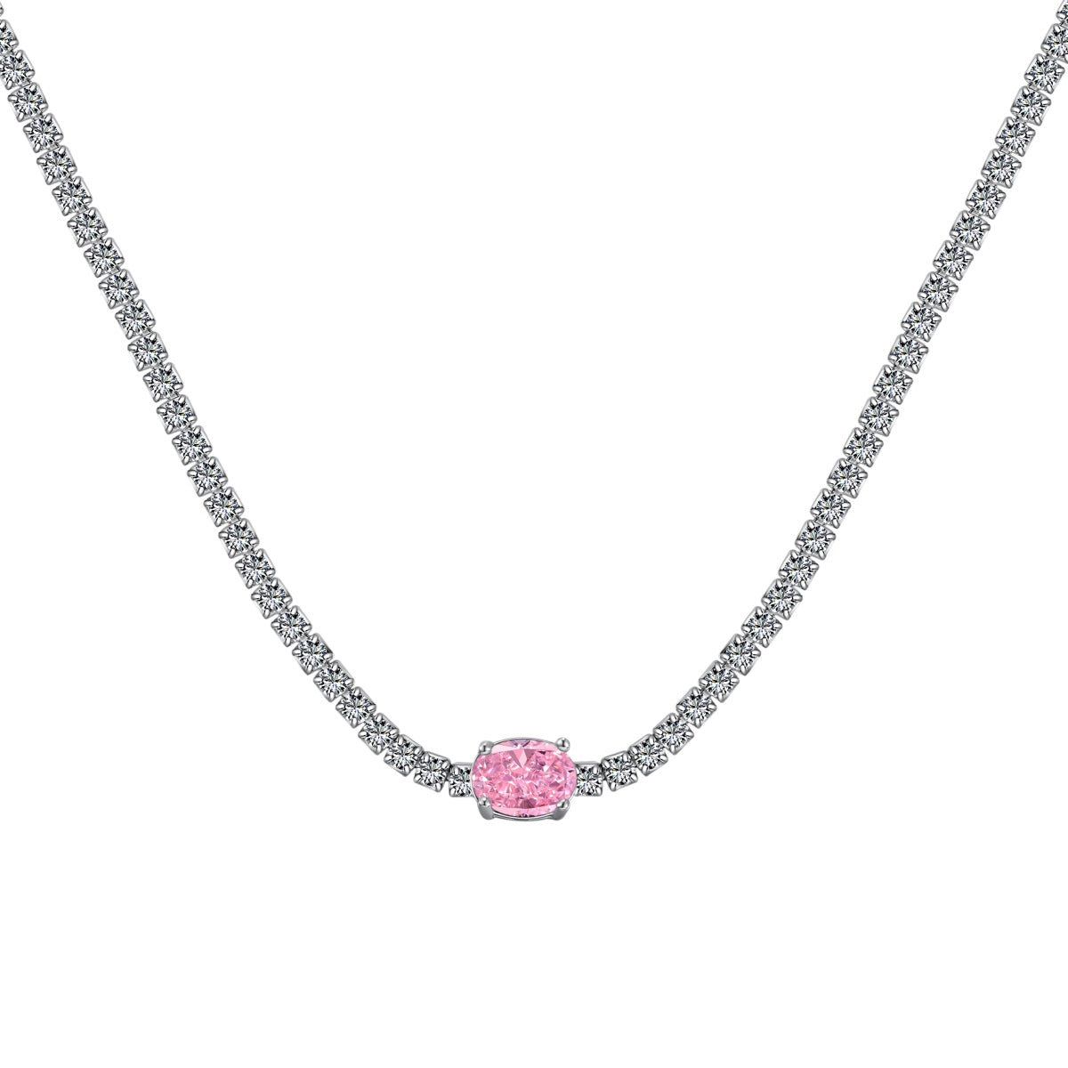 [OAK JURI]1.0 Carat Shining Oval Cut Necklace
