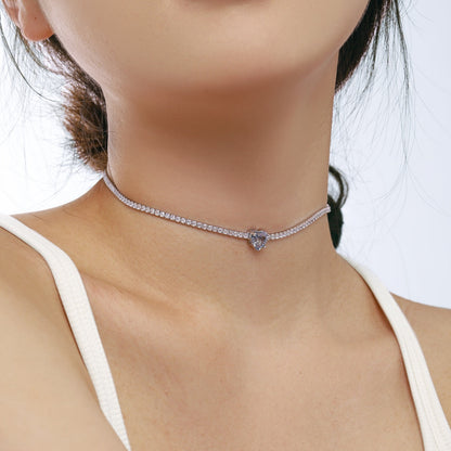 [OAK JURI]2.0 Carat Sparkling Tennis Heart Cut Necklace