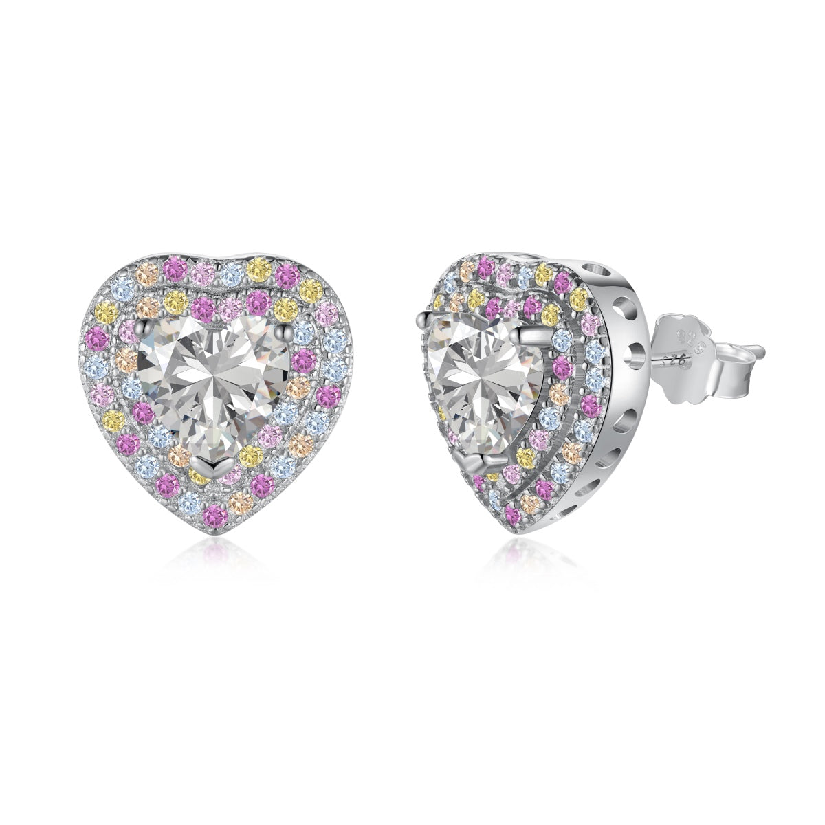[OAK JURI]Dazzling Heart Shape Lover Earrings