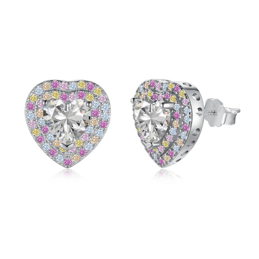 [OAK JURI]Dazzling Heart Shape Lover Earrings