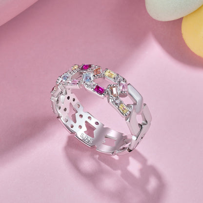 [OAK JURI]Sparkling Vibrant Emerald Cut Daily Ring