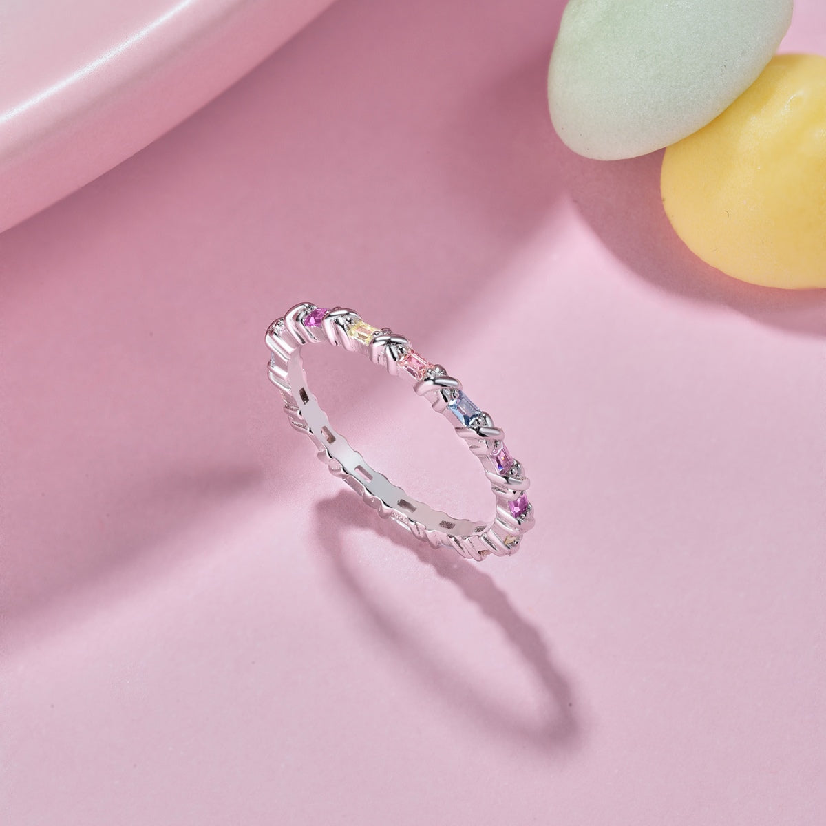 [OAK JURI]Charming Colorful Round Cut Daily Ring