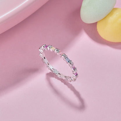 [OAK JURI]Charming Colorful Round Cut Daily Ring