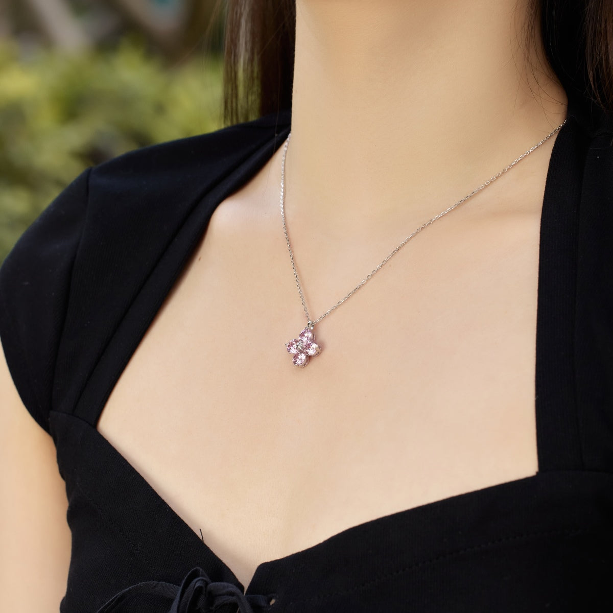 [OAK JURI]Four-Leaf Clover And Eight-Pointed Star Necklace
