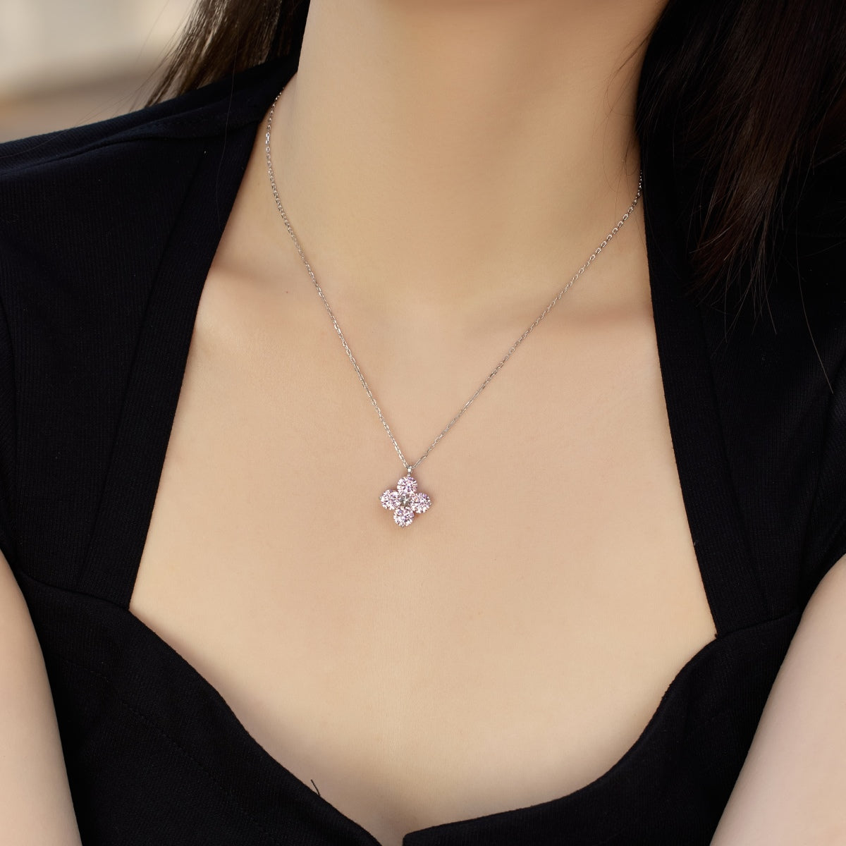 [OAK JURI]Four-Leaf Clover And Eight-Pointed Star Necklace