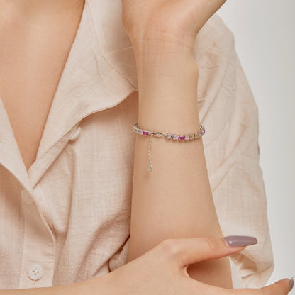 [OAK JURI]Delicate Colorful Emerald Cut Party Bracelet