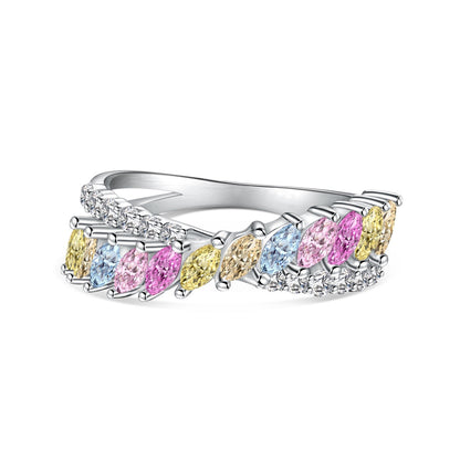 [OAK JURI]Unique Colorful Marquise Cut Daily Ring