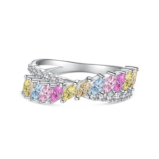 [OAK JURI]Unique Colorful Marquise Cut Daily Ring