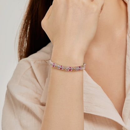 [OAK JURI]Dainty Radiant Emerald Cut Daily Bracelet