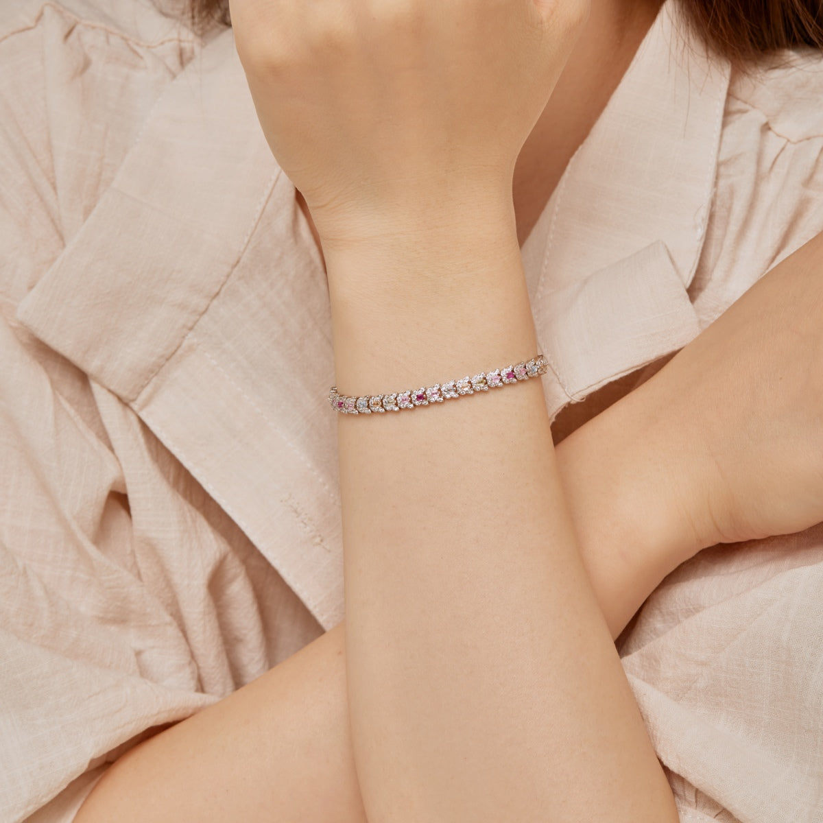 [OAK JURI]Delicate Colorful Multi Cut Daily Bracelet