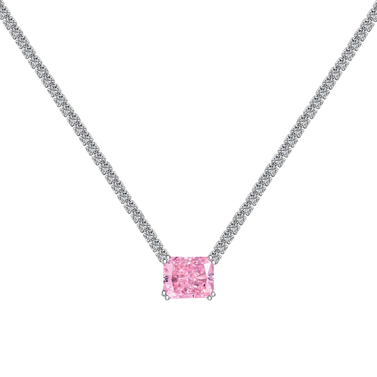 [OAK JURI]4.0 Carat Elegant Radiant Cut Necklace