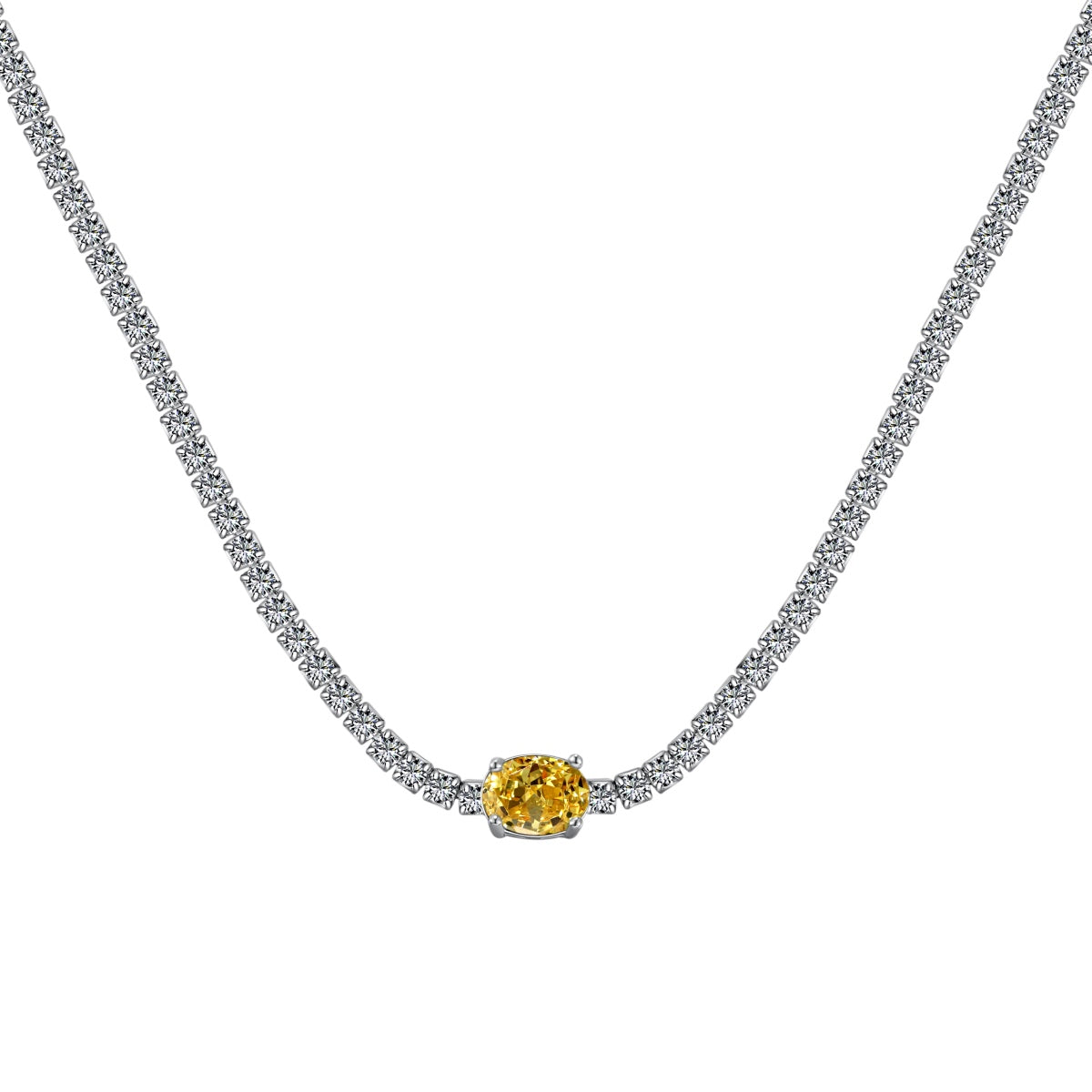 [OAK JURI]1.0 Carat Shining Oval Cut Necklace