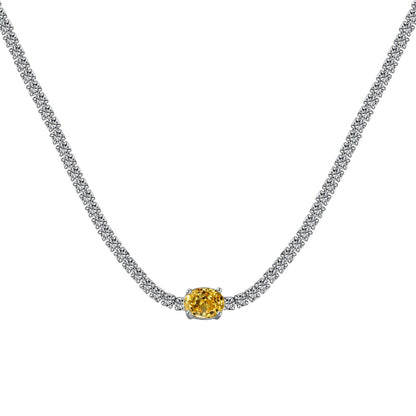 [OAK JURI]1.0 Carat Shining Oval Cut Necklace