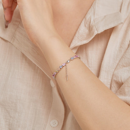 [OAK JURI]Ornate Colorful Flower Shape Party Bracelet