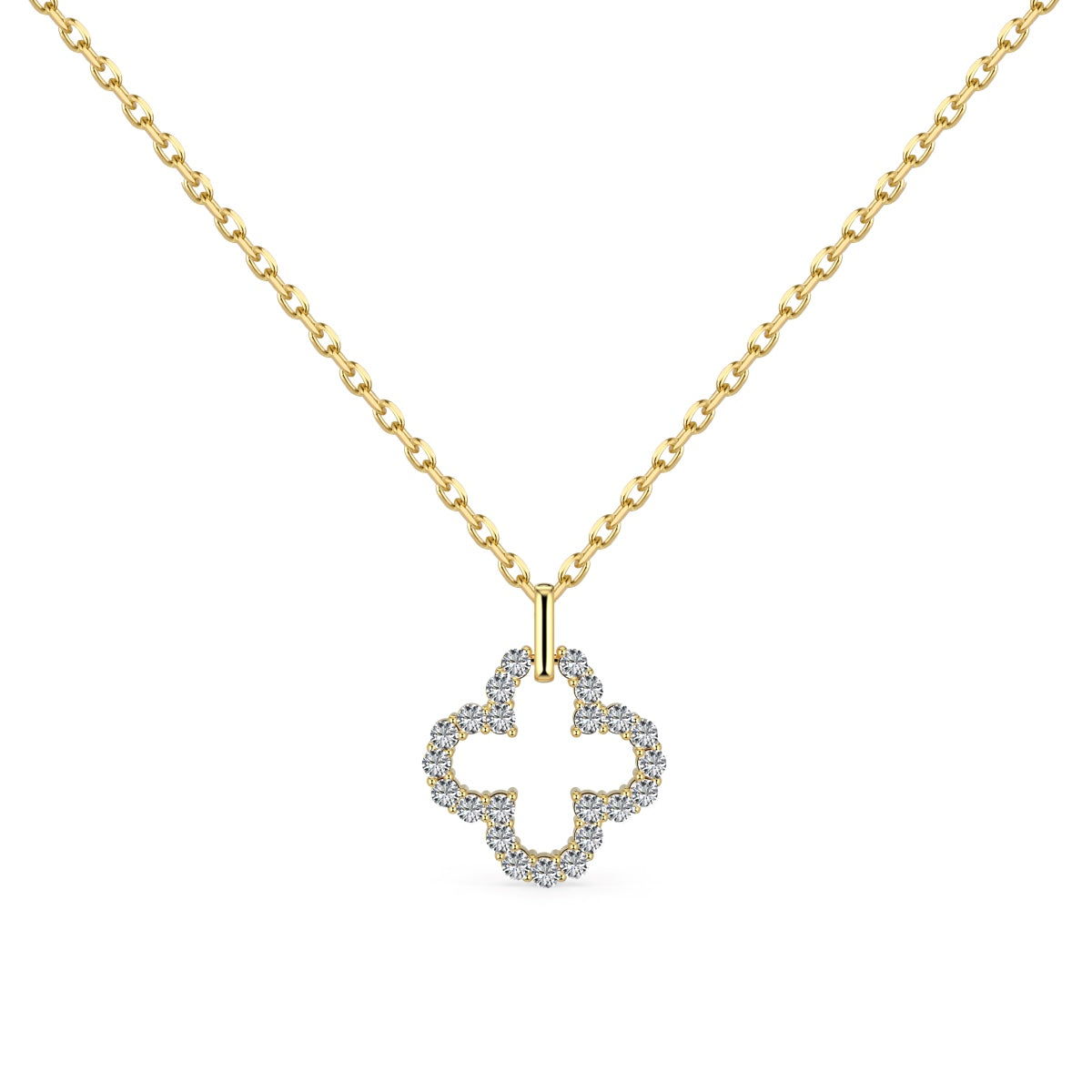 [OAK JURI]Four-Leaf Clover Hollow Design Exquisite Necklace