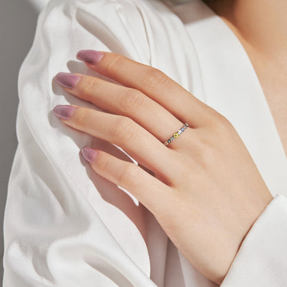 [OAK JURI]Sparkling Vibrant Round Shape Daily Ring