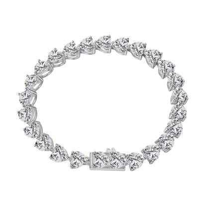 [OAK JURI]0.75 Carat Elegant Romantic Heart Shape Lover Bracelet