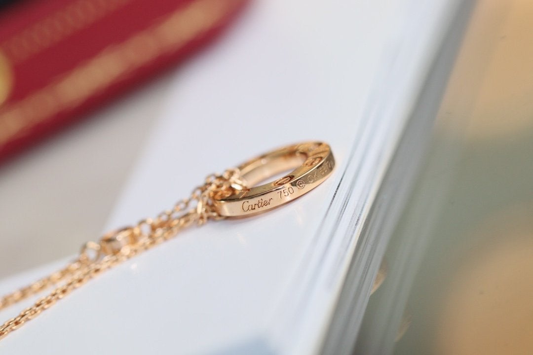 [OAK JURI]LOVE NECKLACE ADJUSTABLE ROSE GOLD 2 DIAMOND