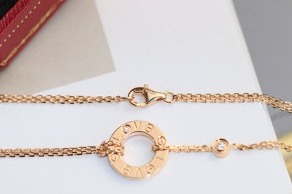 [OAK JURI]LOVE NECKLACE ADJUSTABLE ROSE GOLD 2 DIAMOND