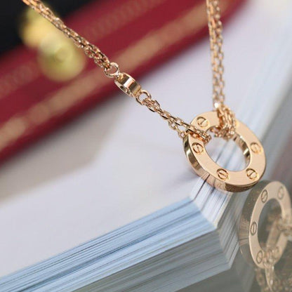 [OAK JURI]LOVE NECKLACE ADJUSTABLE ROSE GOLD 2 DIAMOND