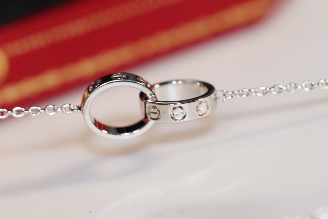 [OAK JURI]LOVE NECKLACE PINK GOLD AND SILVER