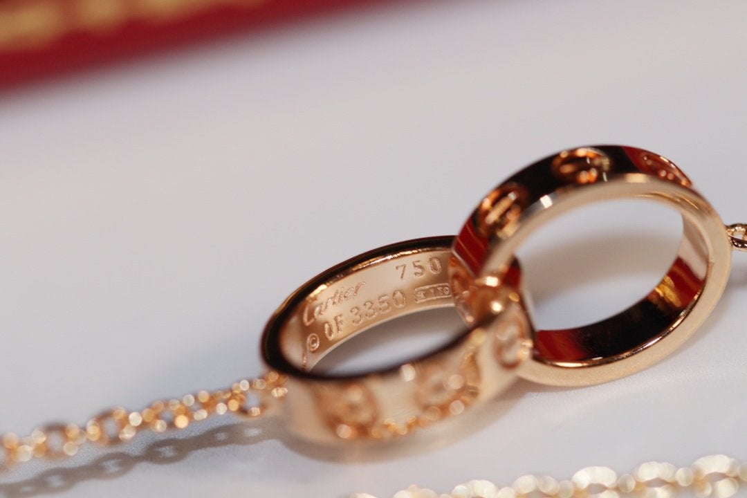 [OAK JURI]LOVE NECKLACE PINK GOLD AND SILVER