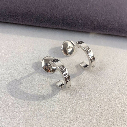 [OAK JURI]LOVE EARRINGS 2.65MM SILVER