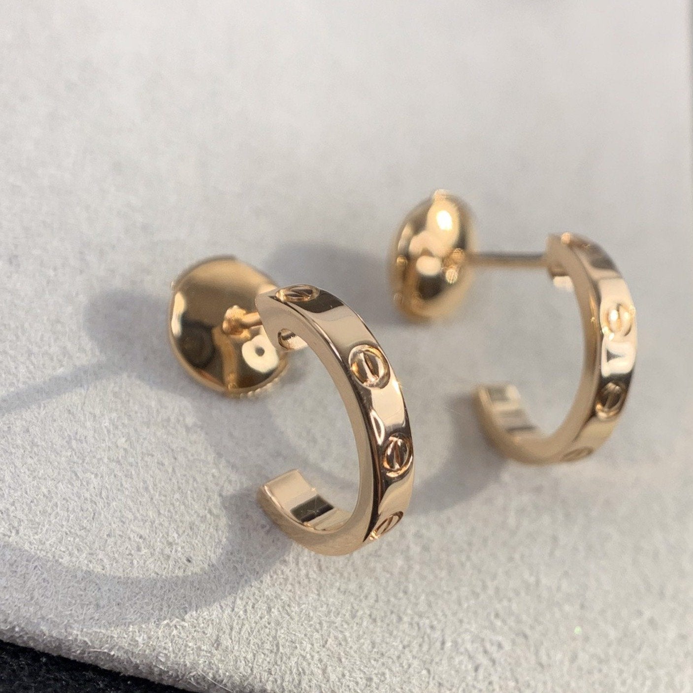 [OAK JURI]LOVE EARRINGS 2.65MM PINK GOLD