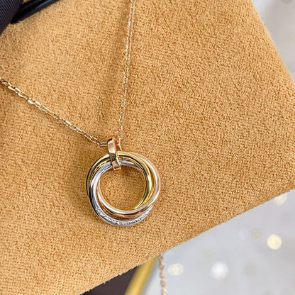 [OAK JURI]TRINITY NECKLACE SILVER GOLD PINK GOLD DIAMONDS