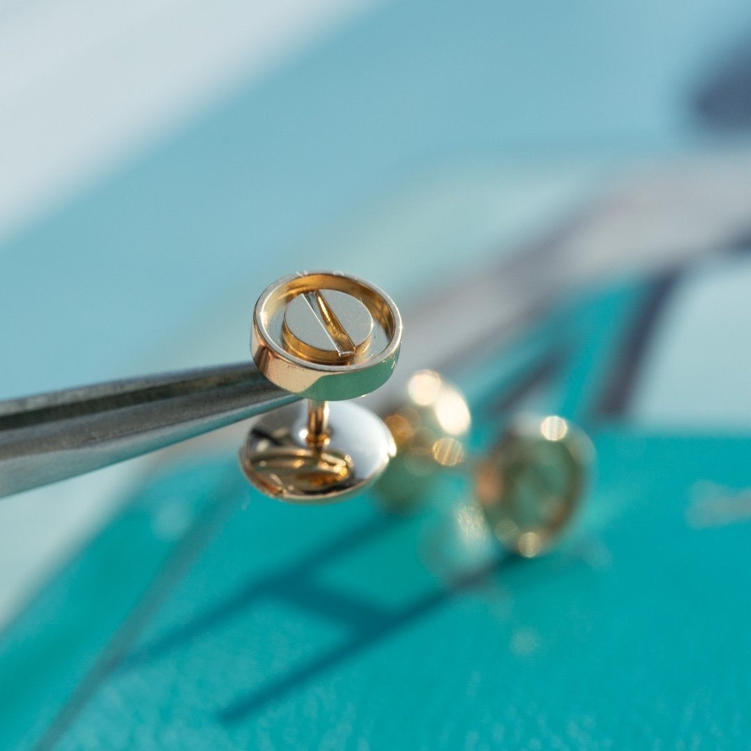 [OAK JURI]LOVE EARRINGS PINK GOLD 10MM