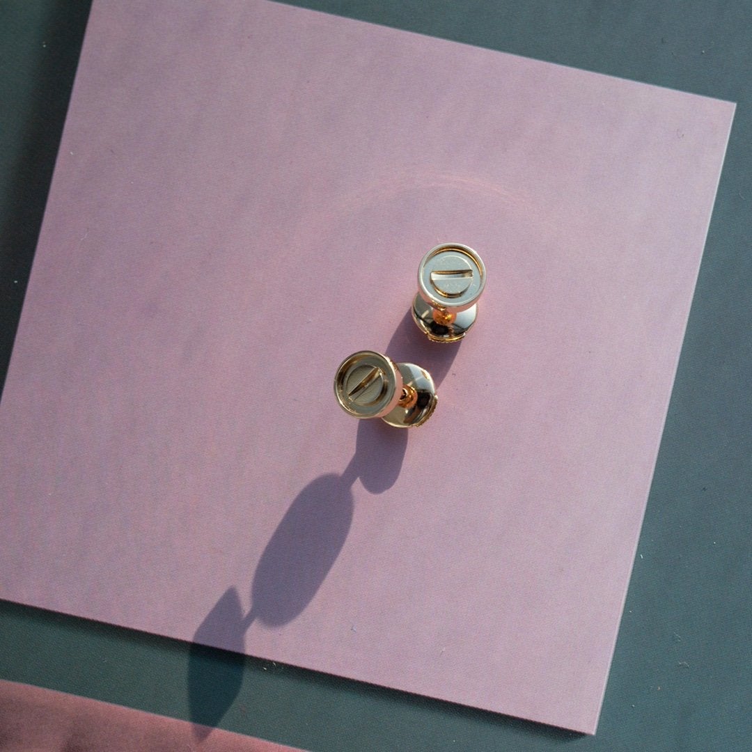 [OAK JURI]LOVE EARRINGS PINK GOLD 10MM