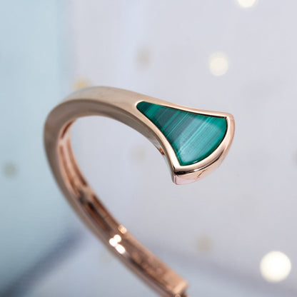 [OAK JURI]DREAM BRACELET OPEN MALACHITE PINK GOLD