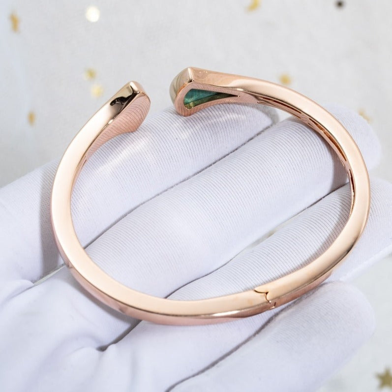 [OAK JURI]DREAM BRACELET OPEN MALACHITE PINK GOLD