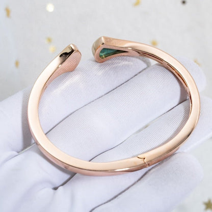 [OAK JURI]DREAM BRACELET OPEN MALACHITE PINK GOLD