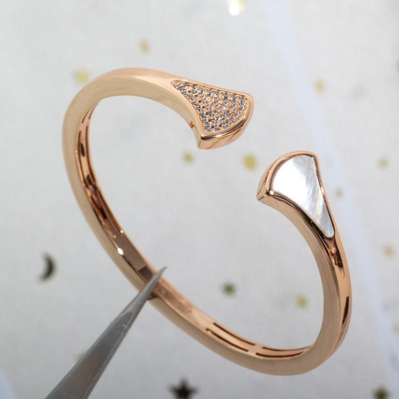 [OAK JURI]DREAM BRACELET OPEN PINK GOLD MOP DIAMOND