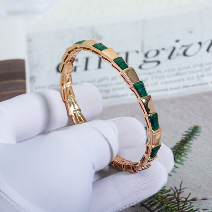 [OAK JURI]SERPENTI BRACELET PINK GOLD MALACHITE