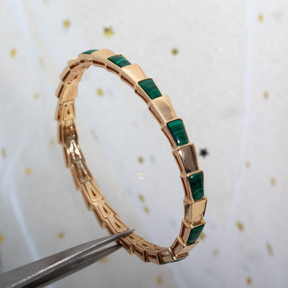 [OAK JURI]SERPENTI BRACELET PINK GOLD MALACHITE
