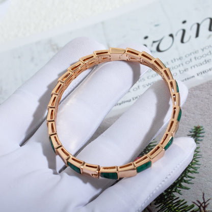 [OAK JURI]SERPENTI BRACELET PINK GOLD MALACHITE