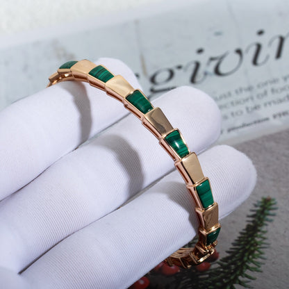 [OAK JURI]SERPENTI BRACELET PINK GOLD MALACHITE