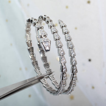 [OAK JURI]SERPENTI BRACELET SILVER DIAMOND DOUBLE ROW