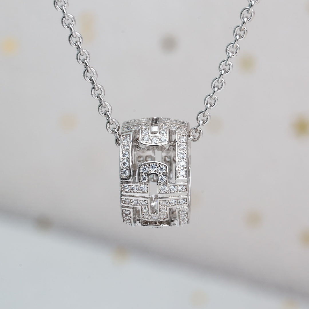 [OAK JURI]PARENTESI NECKLACE SILVER DIAMOND