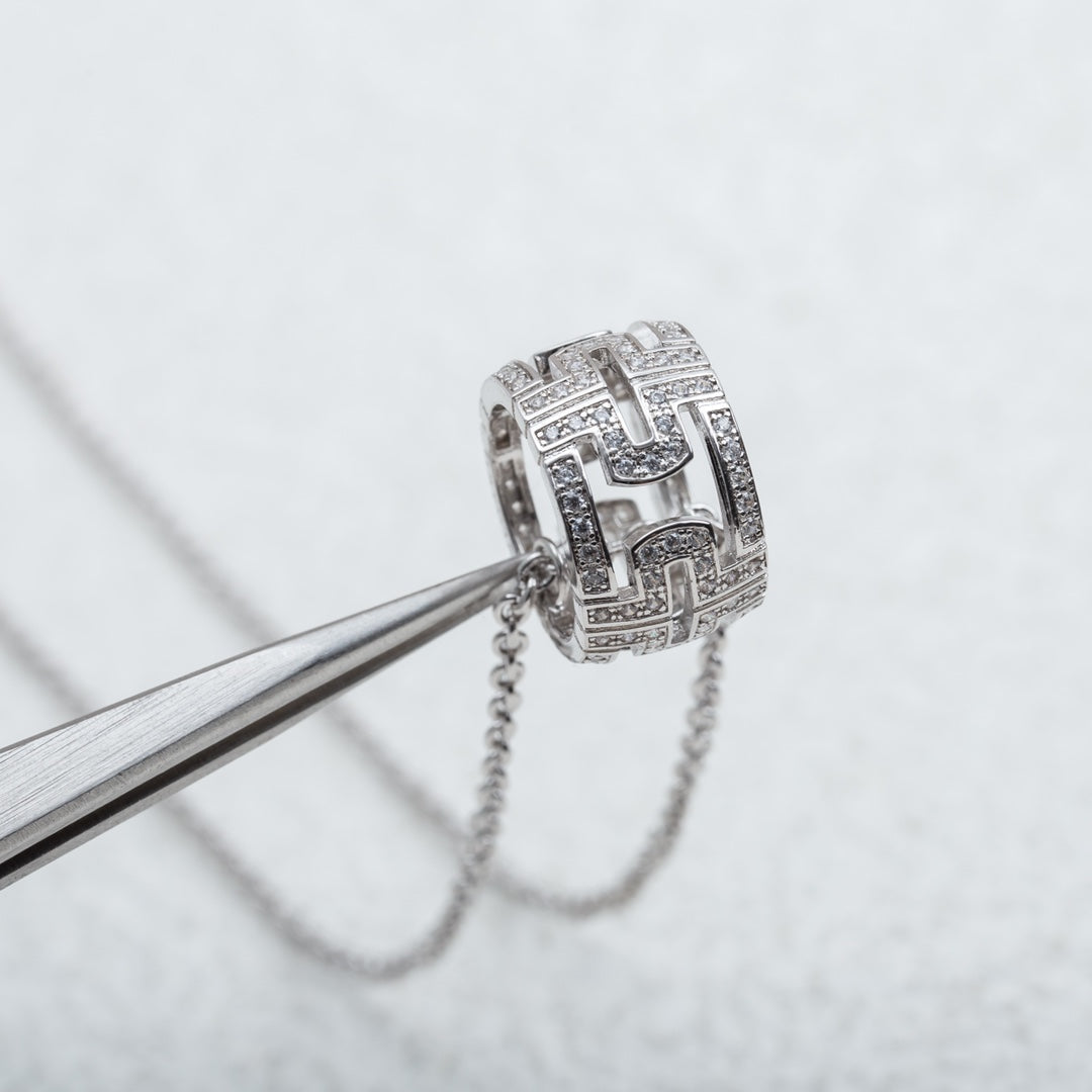[OAK JURI]PARENTESI NECKLACE SILVER DIAMOND