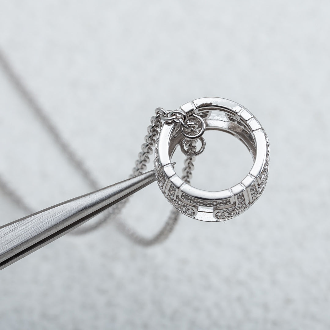 [OAK JURI]PARENTESI NECKLACE SILVER DIAMOND
