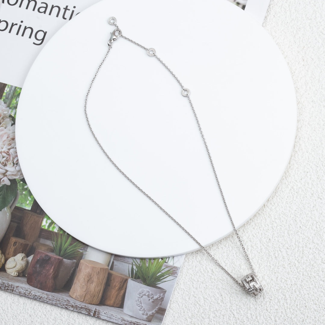 [OAK JURI]PARENTESI NECKLACE SILVER DIAMOND