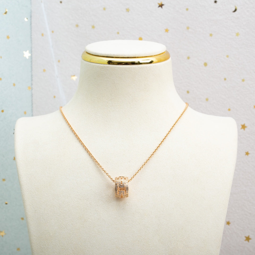 [OAK JURI]PARENTESI NECKLACE PINK GOLD DIAMOND