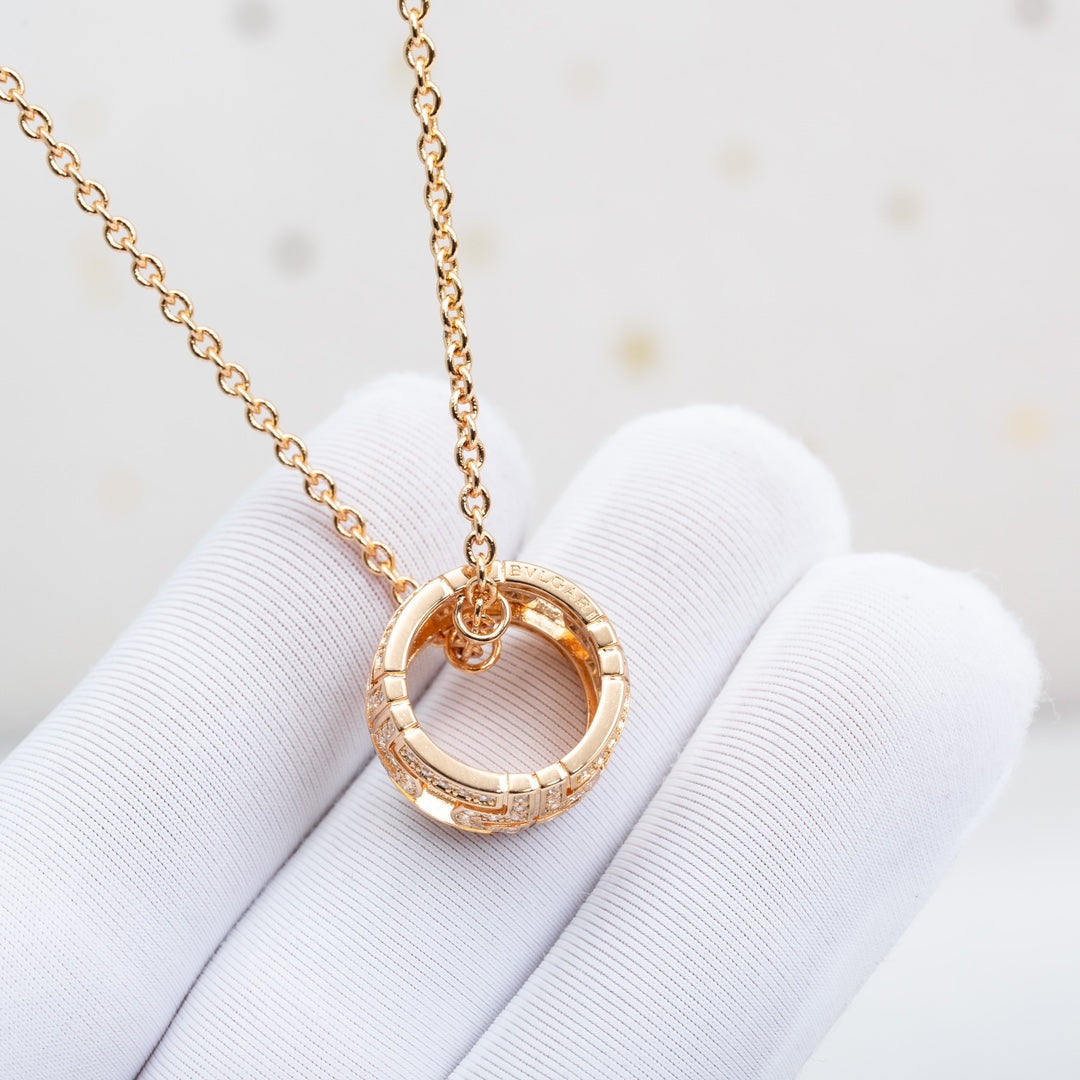 [OAK JURI]PARENTESI NECKLACE PINK GOLD DIAMOND