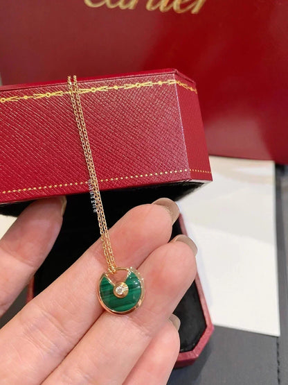 [OAK JURI]AMULETTE ROSE GOLD MALACHITE NECKLACE